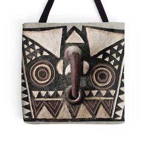 Tote Bag • Featuring Portrait of Bobo Bwa Hawk Mask • Ethnographic Art Image Series • Tribal Art ~ African Art