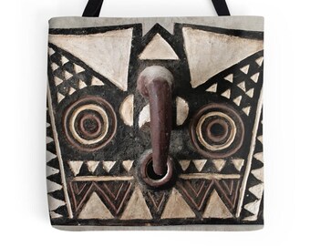 Tote Bag • Featuring Portrait of Bobo Bwa Hawk Mask • Ethnographic Art Image Series • Tribal Art ~ African Art