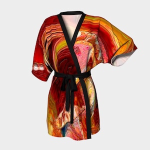 Elegant Designer-Style Kimono Robe • Luminescence (#2) • Exclusive Design • Classy, Stylish, Unique Apparel