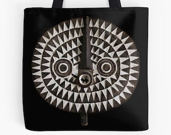 Tote Bag • Portrait of Bobo-Bwa Sun Mask • Ethnographic Art Image Series • Tribal Art–African Art