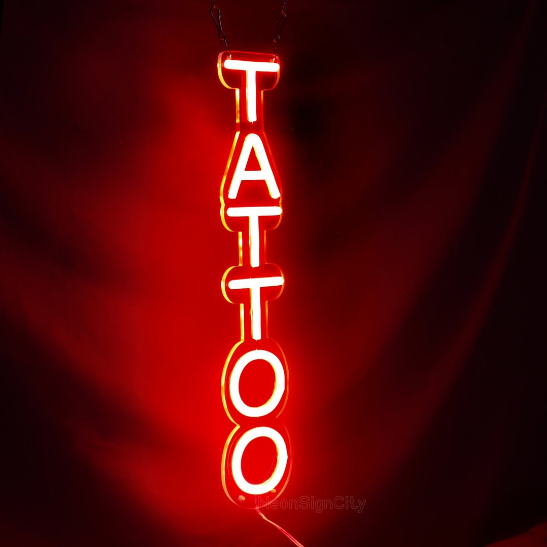 Vertical Tattoo Neon Sign Tattoo Sign Tattoo LED Sign Tattoo Etsy