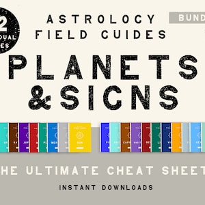 All PLANETS + All SIGNS Astrology Field Guides BUNDLE | Printable Instant Digital Download Reference Cheat Sheet Pages