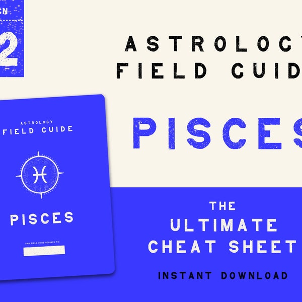 PISCES Astrology Field Guide | Printable Instant Digital Download Reference Cheat Sheet Pages for Zodiac Sign Correspondences Rulerships