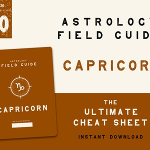 CAPRICORN Astrology Field Guide | Printable Instant Digital Download Reference Cheat Sheet Pages for Zodiac Sign Correspondences Rulerships