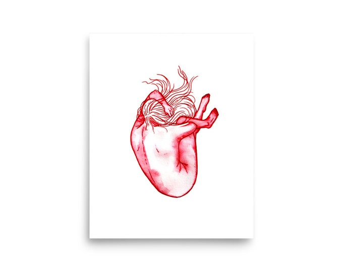 Mixed Media Art Prints - Human Heart No. 4