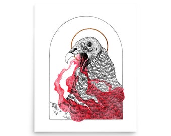 Mixed Media Art Prints - Grim Print