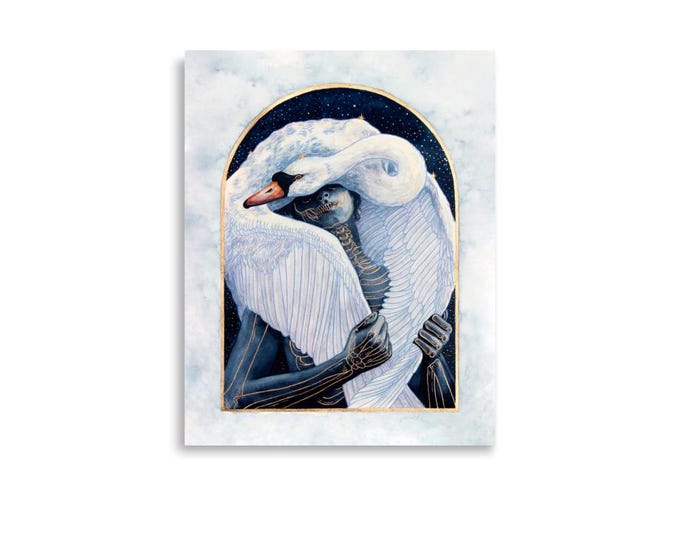 Mixed Media Art Prints - Cygnus & Phaethon