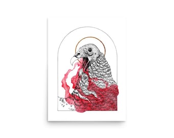 Mixed Media Art Prints - Grim Print