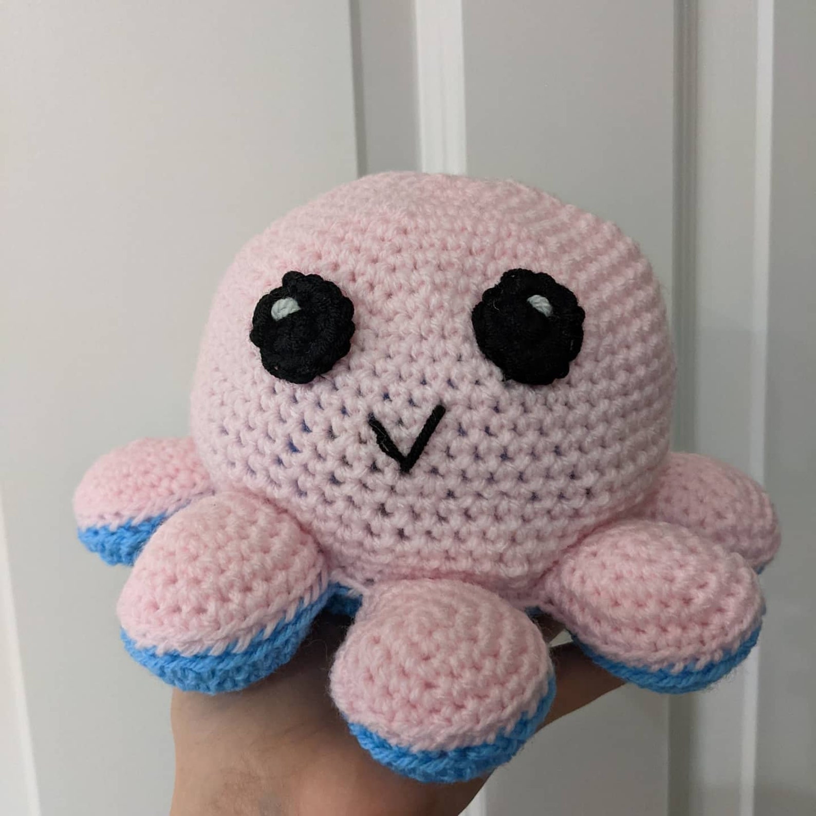 Crochet Reversible Octopus Happy Sad Mood Plush Teddy Gift | Etsy