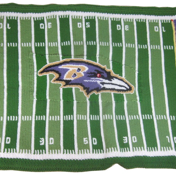 Pattern Chart for Crochet Football Field Afghan Blanket - Baltimore Ravens