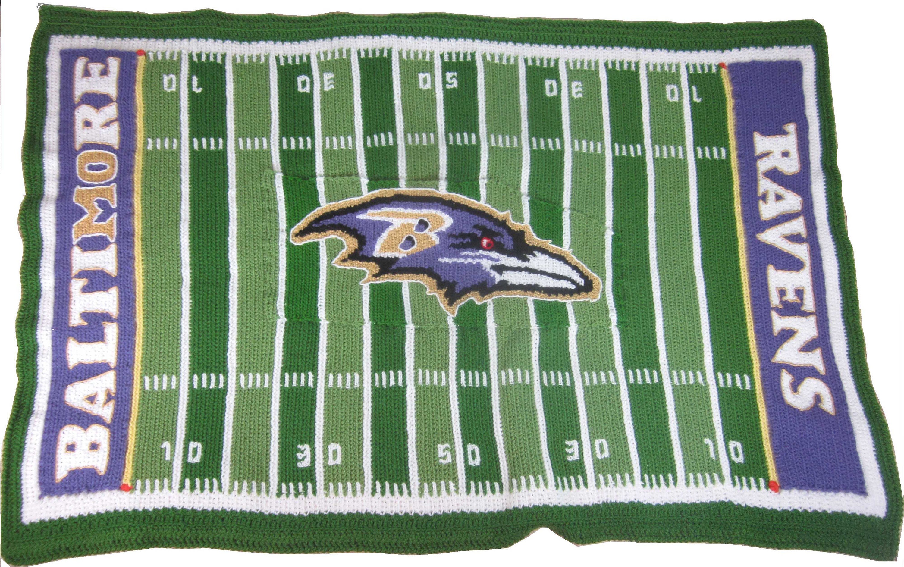 Pattern Chart for Crochet Football Field Afghan Blanket