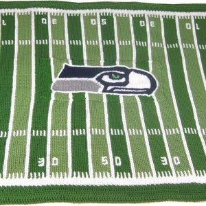 Pattern Chart and Directions for Crochet Football Field Afghan Blanket – Seattle Seahawks