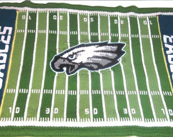 Pattern Chart for Crochet Football Field Afghan Blanket - Philadelphia Eagles