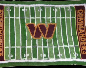Pattern Chart and Directions for Crochet Football Field Afghan Blanket – Washington Commanders