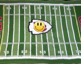 Kansas City Chiefs - Pattern Chart and Directions for Crochet Football Field Afghan Blanket
