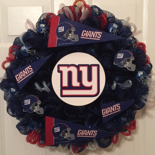New York Giants Wreath, Giants Wreath, New York Giants Decor, NY Giants Fans, Team Wreath, Door Wreath, Wall Wreath, Giants Booster Club