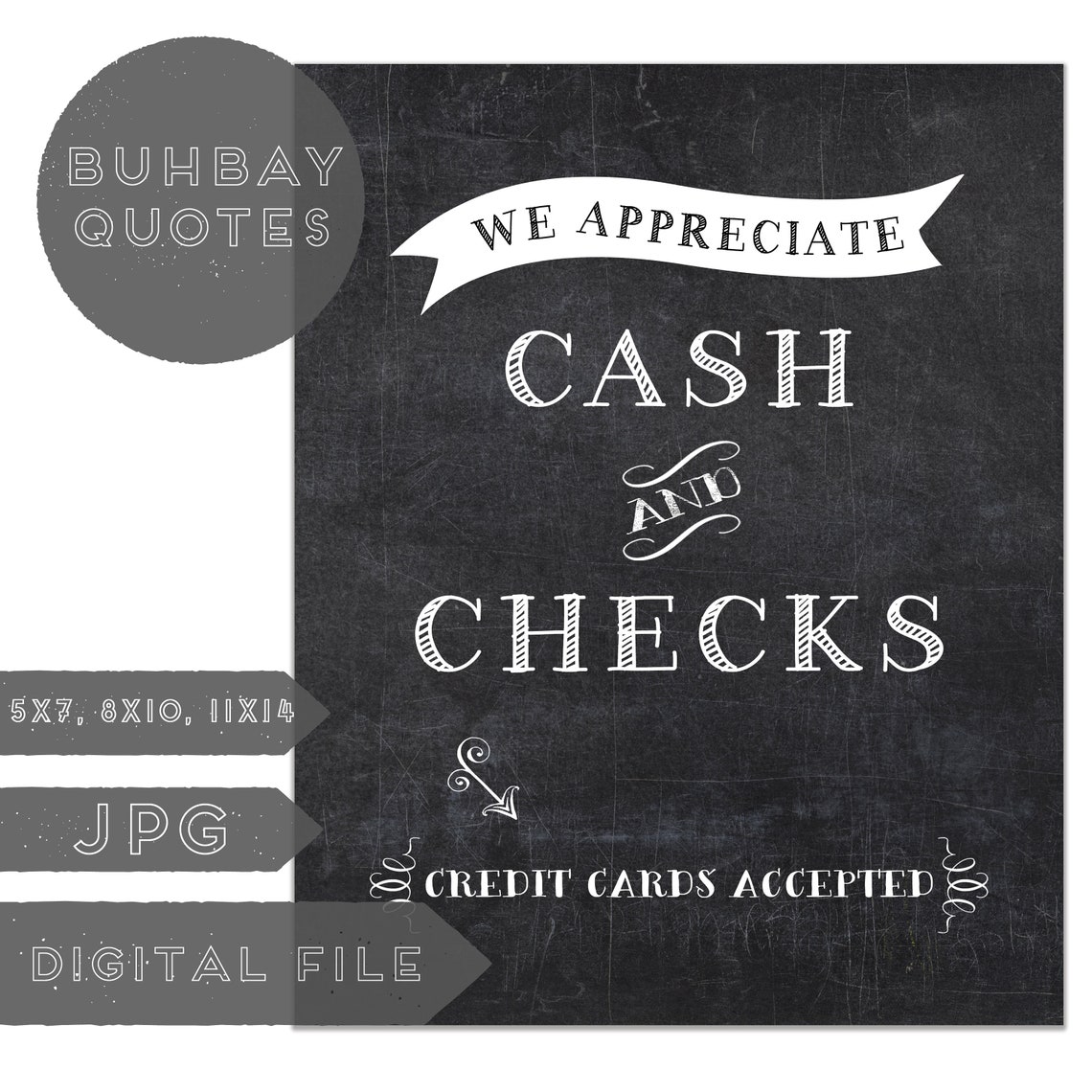 Forms of Payment Accepted Chalk Sign Cash Credit Debit | Etsy
