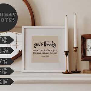 Dank de Heer Psalm 106:1 - clipart, SVG, gesneden bestand, silhouet, Cricut, png, jpg, eps, dxf alles inbegrepen!