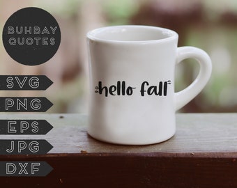 Hello Fall clipart, SVG, Cut File, Silhouette, Cricut, PNG, JPG, eps, dxf all included!