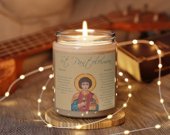 ST PANTELEIMON - with troparion and kontakion - Scented Candle, 9oz