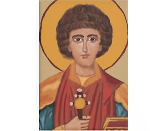 ST. PANTELEIMON - Button Magnet, Rectangle (1 & 10 Pcs)