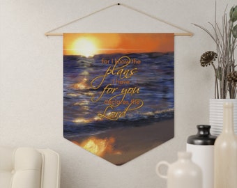 I KNOW THE PLANS (sunset at the beach) Pennant