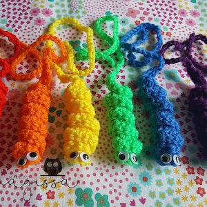 Crochet Wiggly Bookworm - Emotional Support Bookworm - Book Lover Gift