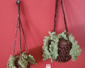 Hanging Fern Potted Plant - Handmade Crochet - Unkillable Plant - Home Decor