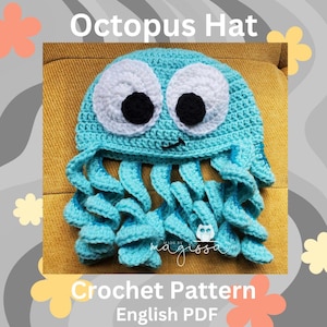 Octopus Hat Crochet Pattern - Instant PDF Download