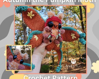 Patroon herfst de pompoenmot - haakpatroon - directe pdf-download - Lepidoptera-serie