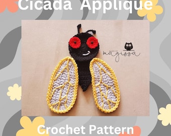 Cicada Applique Crochet Pattern - Instant PDF Download