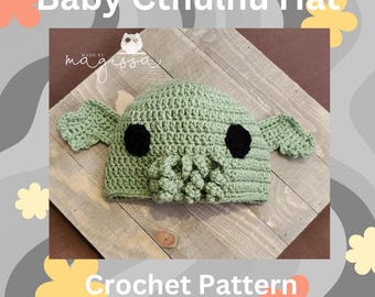 Baby Cthulhu Hat Crochet Pattern - Instant PDF Download