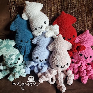Snuggly Squid Plushie - Handmade Crochet - Emotional Support Squid