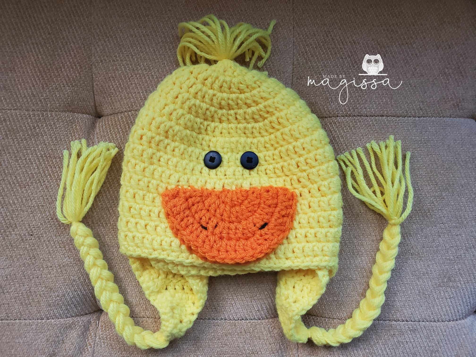 Crochet Duck Hat - Crochet Goose Hat - Handmade Crochet - Cozy Winter Hat