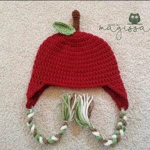 Crochet Apple Hat - Pumpkin Hat - Orange Hat - Handmade Crochet - Cozy Fall/Winter Hat