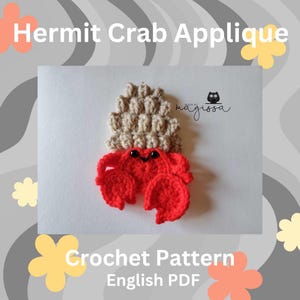 Hermit Crab Applique Crochet Pattern - Instant PDF Download