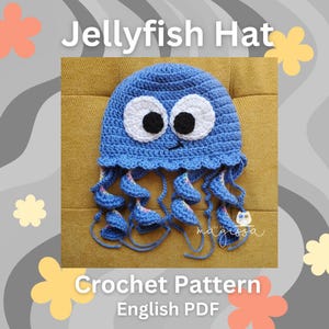 Jellyfish Hat Crochet Pattern - Instant PDF Download