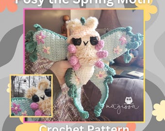 Patroon Posy the Spring Moth Plushie - haakpatroon - directe pdf-download - Lepidoptera-serie