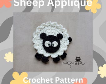 Haakpatroon pluizige schapenappliqué - directe pdf-download