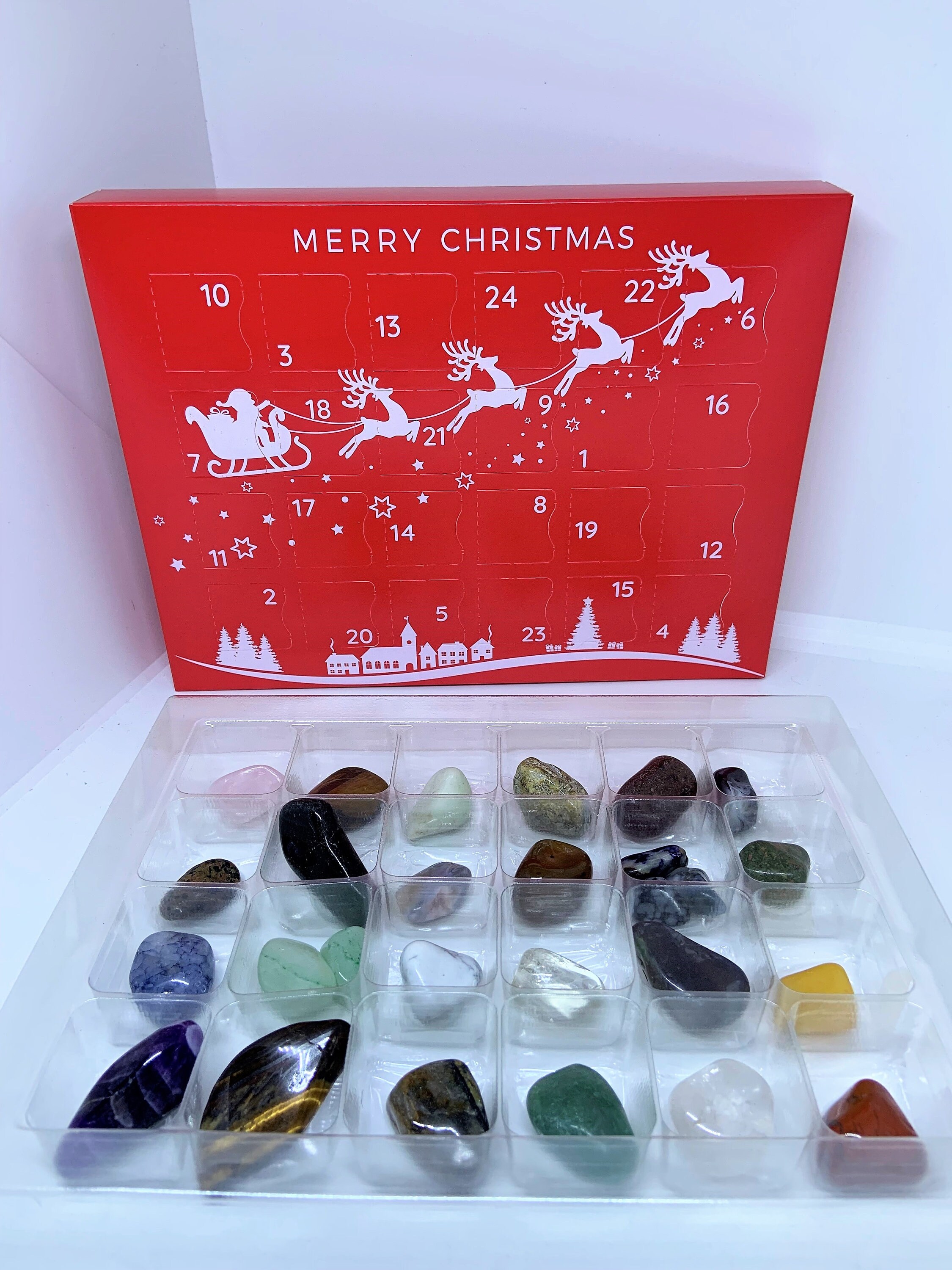 Crystal Advent Calendar Tumblestones Crystal Christmas Etsy