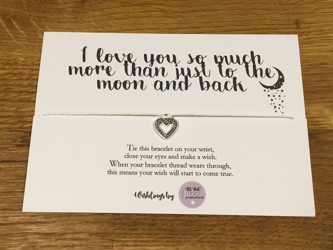 Personnalisé Wish Bracelet Inspirational Quote Love you to stars and