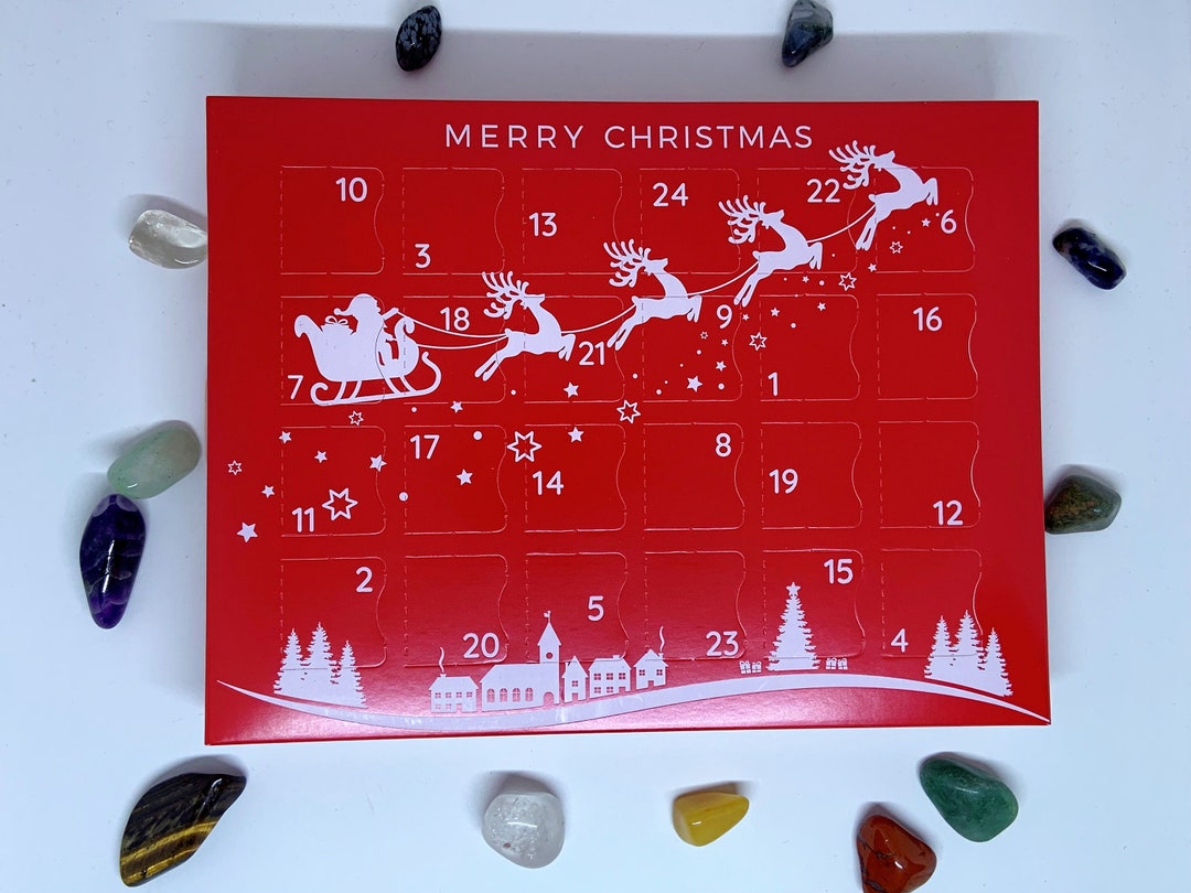 Crystal Advent Calendar Tumblestones Crystal Christmas Etsy