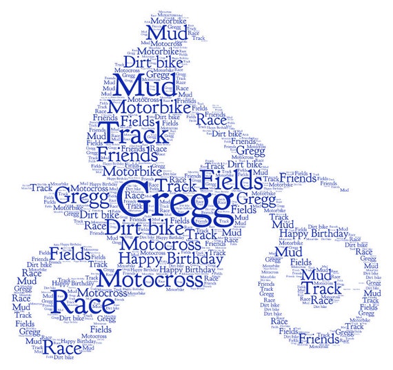 Personalised Word Art Print Motocross Motorbike Bike Dad Son Etsy