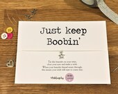 Personalised Wish Bracelet Breastfeeding New Mum Just Keep Boobin gift card