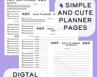 Groove Your Day Custom Printable Planner, Simple and Cute Digital and Printable Planner, Flower Planner