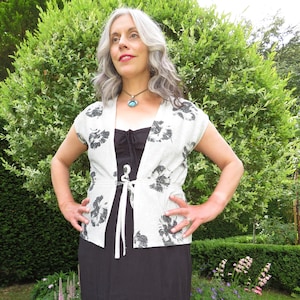 Vintage 1970s Silver and Black Lurex Tie Front Top Glam Rock Disco Boho Stevie Nicks