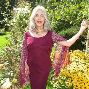 Vintage 1970s Richard Shops Mittelalter Maxi Kleid mit bezaubernden Zauberer Engel Ärmeln
