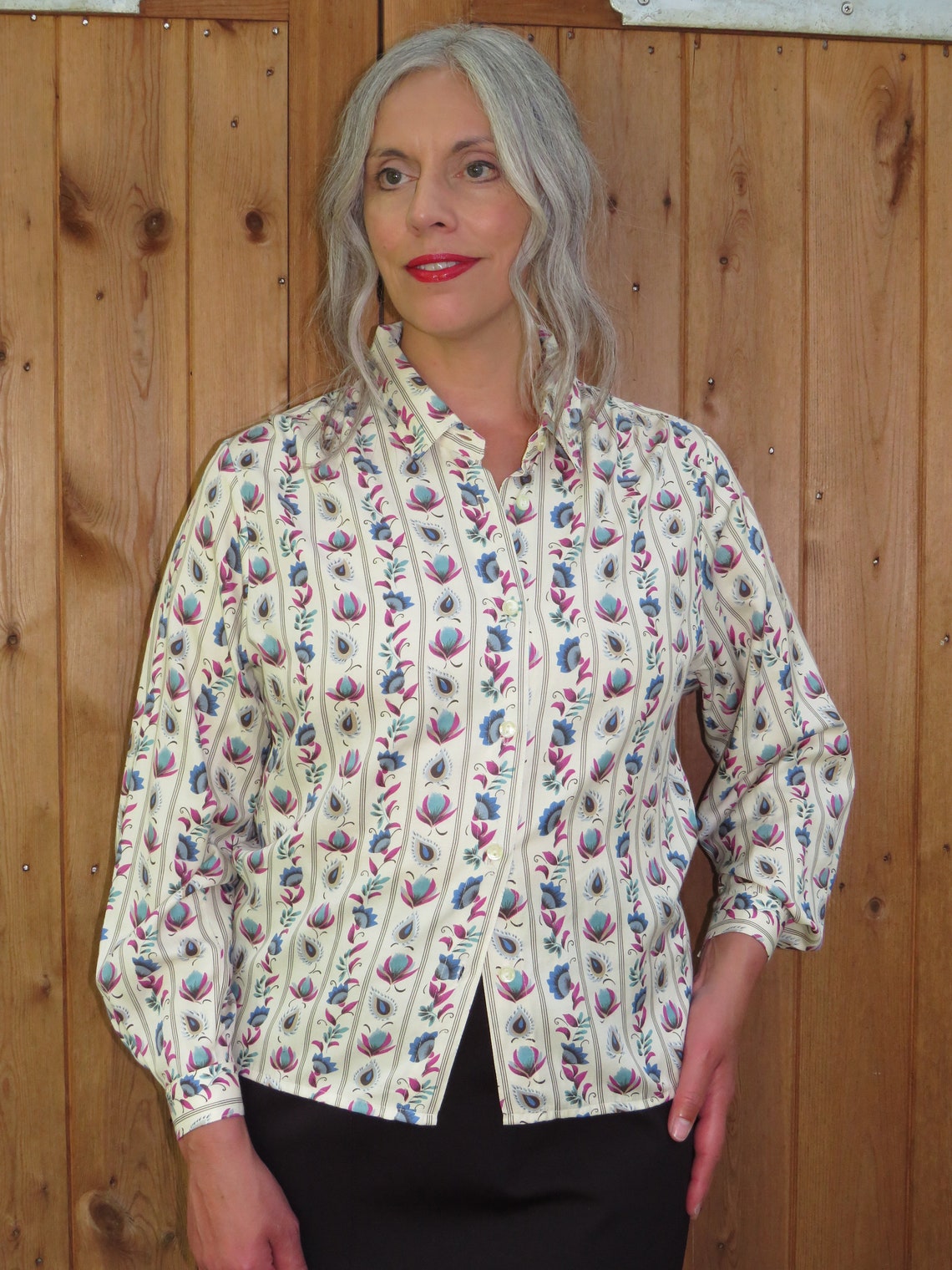 Vintage 1960s Susan Barry Button Front Long Sleeve Ladies - Etsy UK