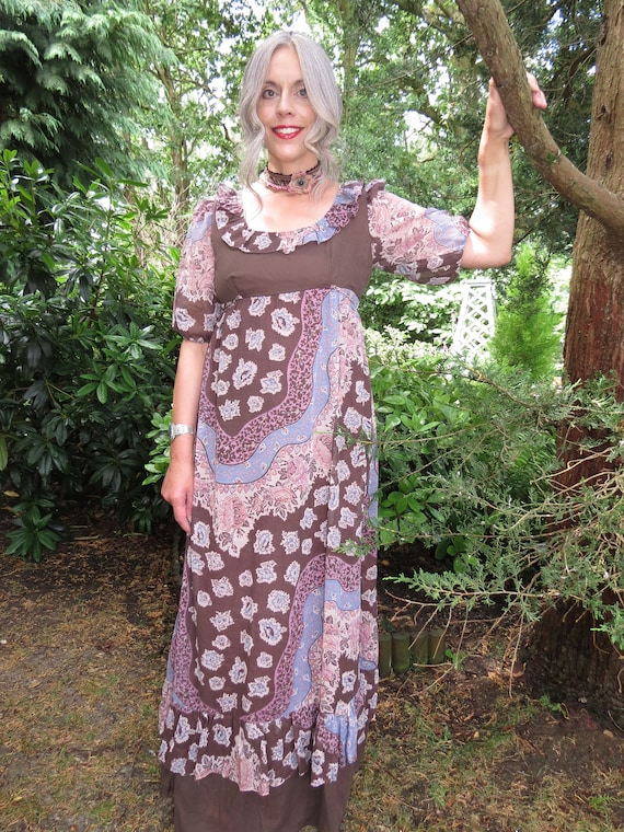 Vintage 1970s Cotton Gauze Maxi Prairie Dress by K