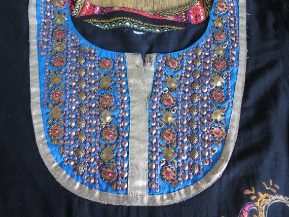 Vintage Indian Cotton Tunic Top Kurta Kaftan with… - image 2